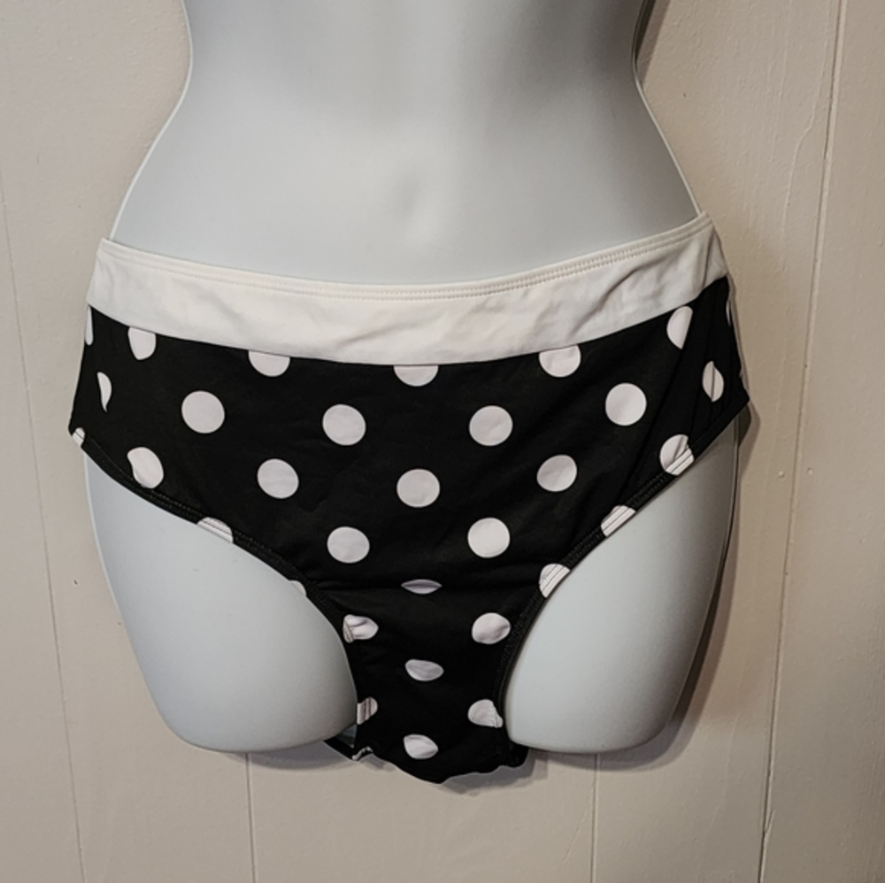Black White Polka Dot Bikini Bottoms 3XL Beach Swim A93